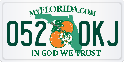FL license plate 0520KJ