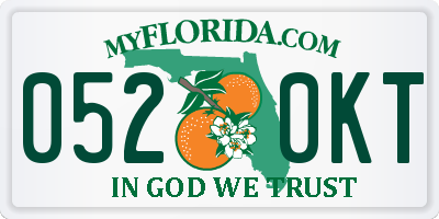 FL license plate 0520KT