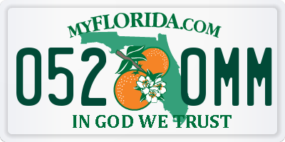 FL license plate 0520MM