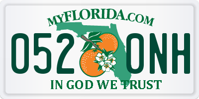 FL license plate 0520NH