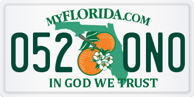 FL license plate 0520NO