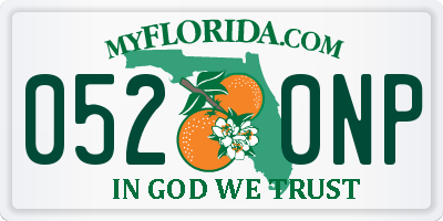 FL license plate 0520NP