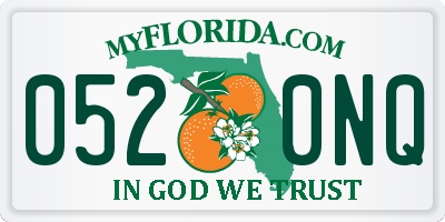 FL license plate 0520NQ