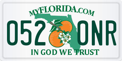 FL license plate 0520NR