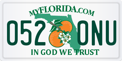 FL license plate 0520NU