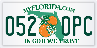 FL license plate 0520PC
