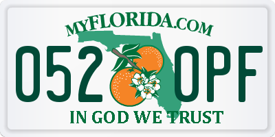 FL license plate 0520PF