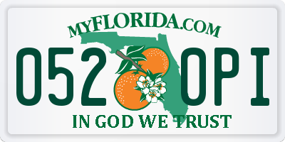 FL license plate 0520PI