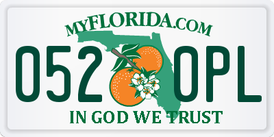 FL license plate 0520PL