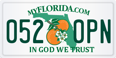 FL license plate 0520PN