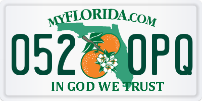 FL license plate 0520PQ