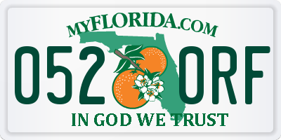 FL license plate 0520RF