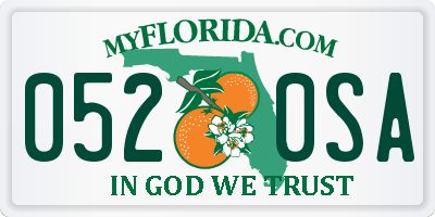 FL license plate 0520SA