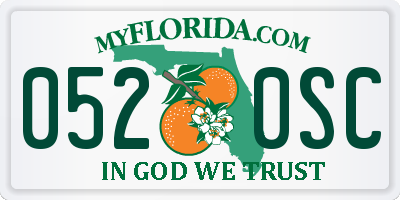 FL license plate 0520SC