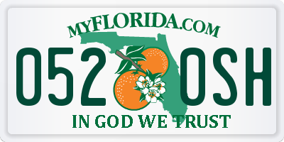 FL license plate 0520SH