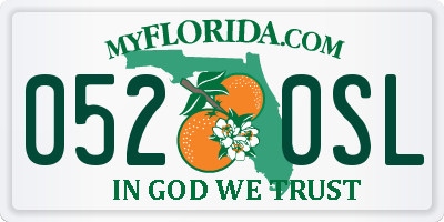 FL license plate 0520SL