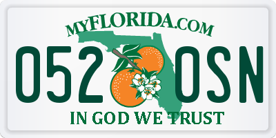 FL license plate 0520SN