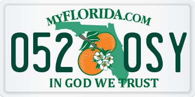 FL license plate 0520SY