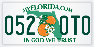 FL license plate 0520TO