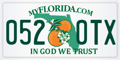 FL license plate 0520TX