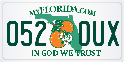 FL license plate 0520UX