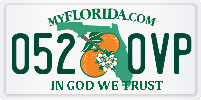 FL license plate 0520VP