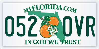 FL license plate 0520VR