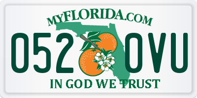 FL license plate 0520VU