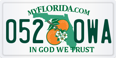 FL license plate 0520WA