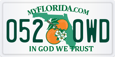 FL license plate 0520WD