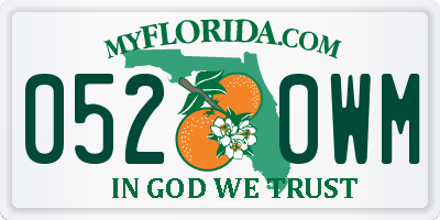 FL license plate 0520WM