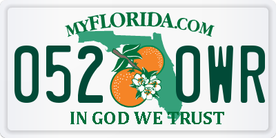 FL license plate 0520WR