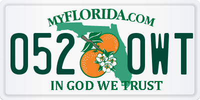 FL license plate 0520WT