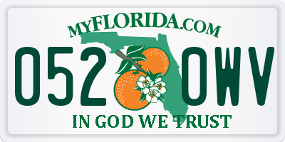 FL license plate 0520WV