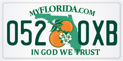 FL license plate 0520XB