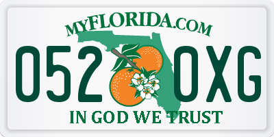 FL license plate 0520XG
