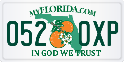 FL license plate 0520XP