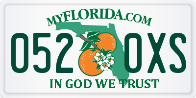 FL license plate 0520XS