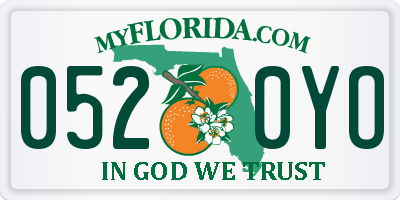 FL license plate 0520YO