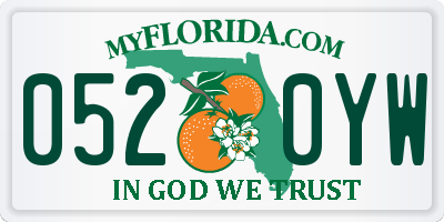 FL license plate 0520YW