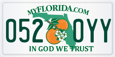 FL license plate 0520YY