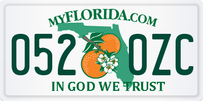FL license plate 0520ZC