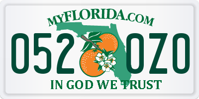FL license plate 0520ZO