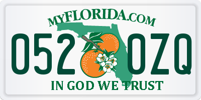 FL license plate 0520ZQ