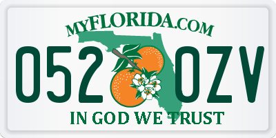 FL license plate 0520ZV