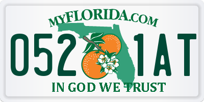 FL license plate 0521AT