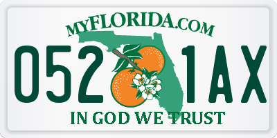FL license plate 0521AX