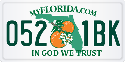 FL license plate 0521BK