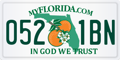 FL license plate 0521BN
