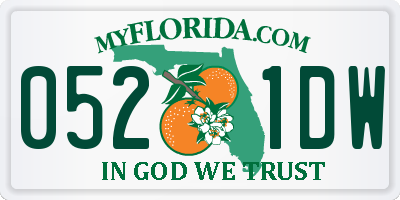 FL license plate 0521DW